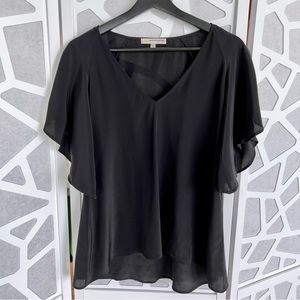 100% SILK OVERSIZED LAVENDER BROWN Blouse. XS